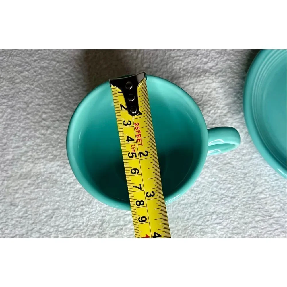Homer Laughlin Fiesta Turquoise Older Footed Cup & Saucer Set